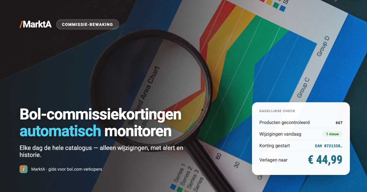 Bureaukalender naast een laptop — symbool voor dagelijkse automatische monitoring van bol.com commissiekortingen